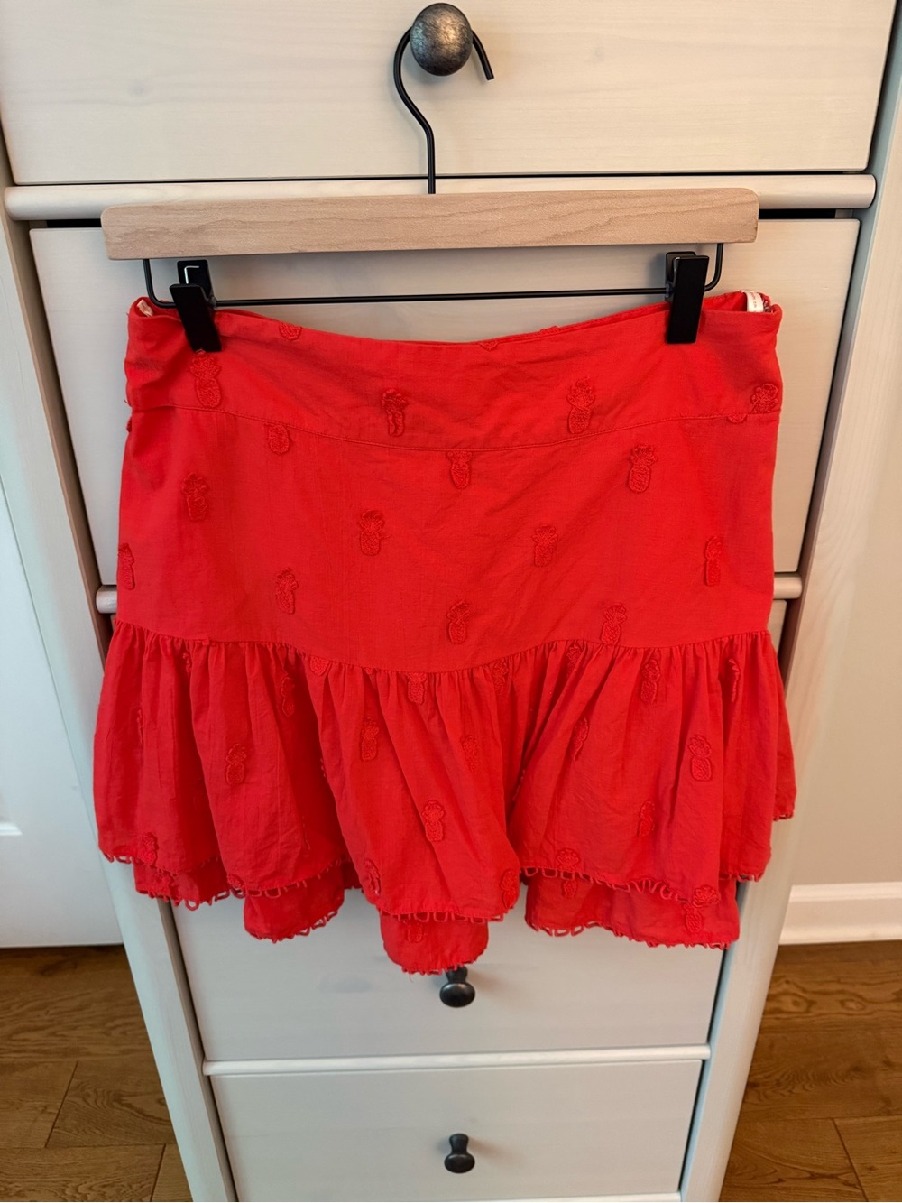 FARM Rio Red Tiered Ruffle Mini Skirt - Picture 3 of 5